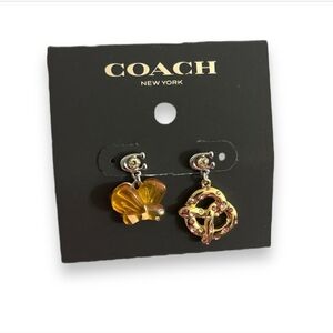 COACH Mismatch Earrings Bumblebee & Pretzel